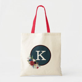 Bolso De Tela Rosa azul rojo Patrón elegante Monograma Tote