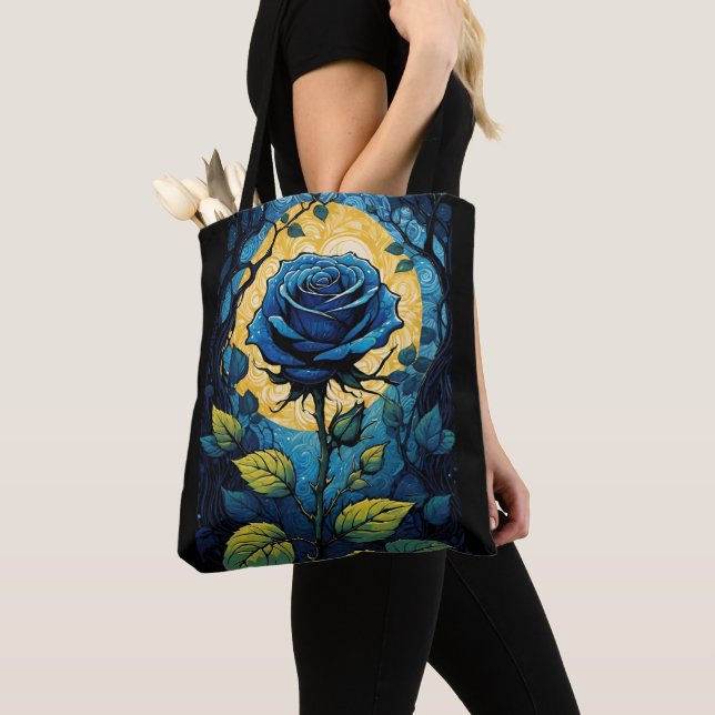 Bolso De Tela Rosa azul Vines 3 (Detalle)