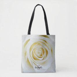 Bolso De Tela Rosa blanca