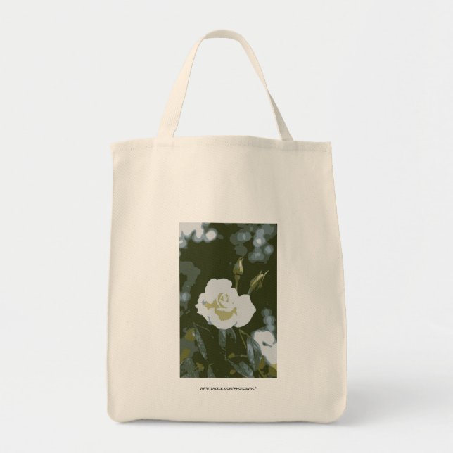 Bolso De Tela Rosa Blanca (Frente)