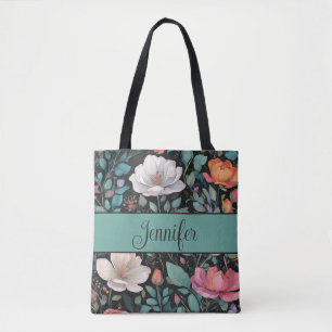 Bolso De Tela Rosa Blanca Elegante Personalizada
