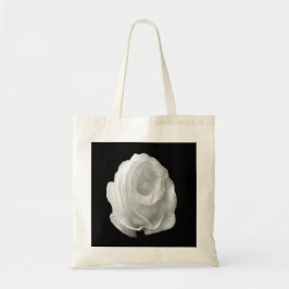 Bolso De Tela rosa-blanca-sobre-fondo-negro