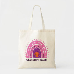 Bolso De Tela Rosa Boho Arcoíris Halloween Truco o Trato Femenin