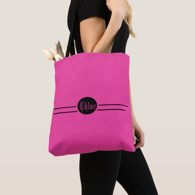 Bolso De Tela Rosa caliente editable (Detalle)