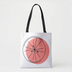 Bolso De Tela Rosa cítrico por todo el tote
