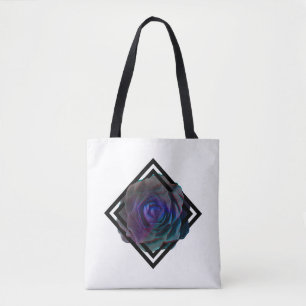 Bolso De Tela Rosa con marco geométrico