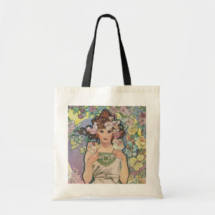 Bolso De Tela Rosa (Cuatro Flores), Alphonse Mucha