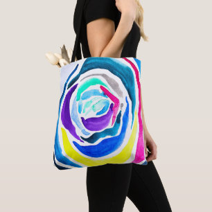 Bolso De Tela Rosa de arte pop azul acuarela
