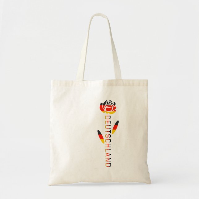 Bolso De Tela Rosa de Bandera Alemana Deutschland (Frente)