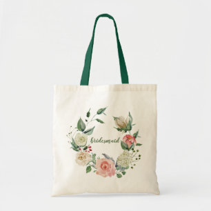 Bolso De Tela Rosa de Crema Rosa Elegante Novia Guion Boda