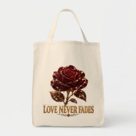 Bolso De Tela Rosa de Cristal Rubí - El Amor Nunca se Desvanece