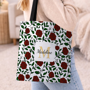 Bolso De Tela Rosa de Jardín Personalizada Belleza y Bestia Nomb