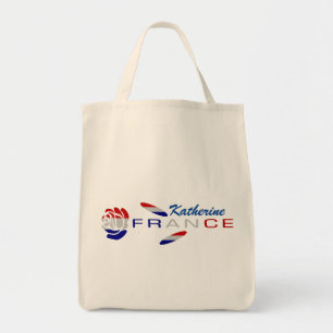 Bolso De Tela Rosa de la Bandera Francesa Personalizada
