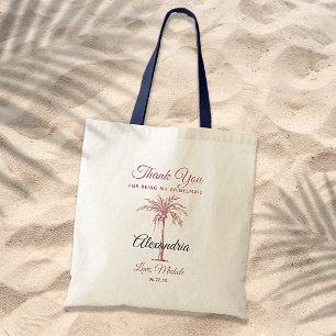 Bolso De Tela Rosa de marina oro Boda de palmeras rosadas graci