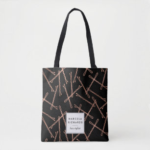 Bolso De Tela Rosa de moda Bobby Pins Black Personalizado