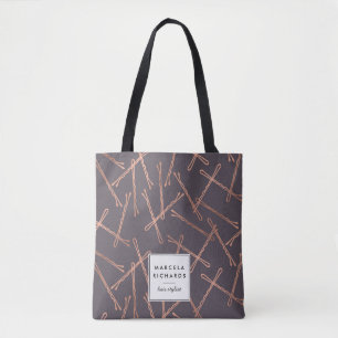 Bolso De Tela Rosa de moda Bobby Pins Gray Personalizado