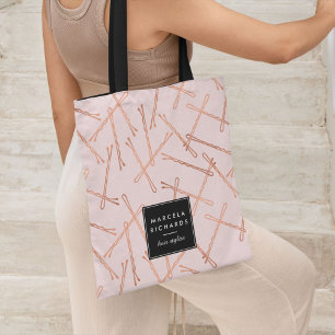 Bolso De Tela Rosa de moda Oro Bobby Pins Rosa Personalizado