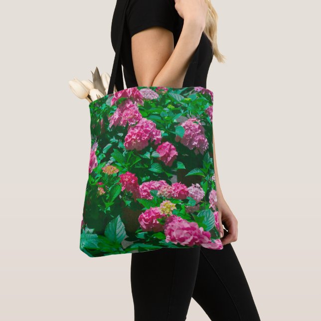 Bolso De Tela Rosa de navidades Helleborus Flowers Floral (Detalle)