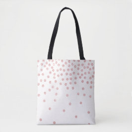 Bolso De Tela rosa de niñas purpurina de oro confetti polka punt