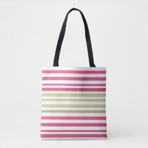 Bolso De Tela rosa de oliva rayada