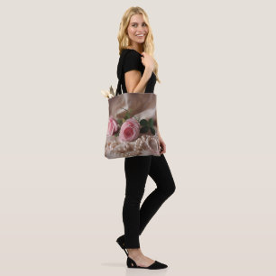 Bolso De Tela Rosa de Seda