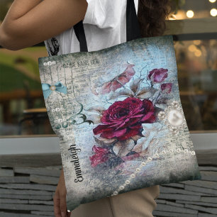 Bolso De Tela Rosa de Victoria Ephemera