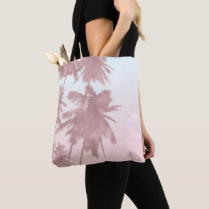 Bolso De Tela Rosa Dorado Palmas Rosadas Playa Ombre Palmeras