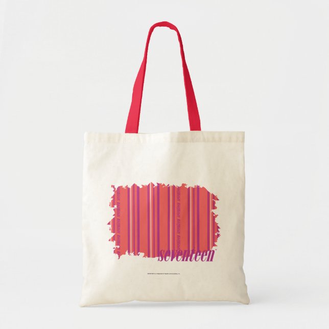 Bolso De Tela Rosa fino 2 de las rayas (Frente)