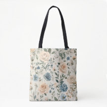 Rosa Floral Azul Vintage y Rubor