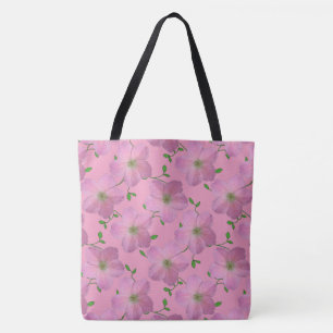 Bolso De Tela Rosa floral botánico en cualquier color