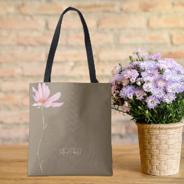 Bolso De Tela Rosa Floral Marrón Beige Elegante Chic
