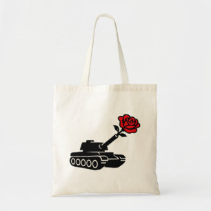 Bolso De Tela Rosa floral tanque antiguerra pacifista