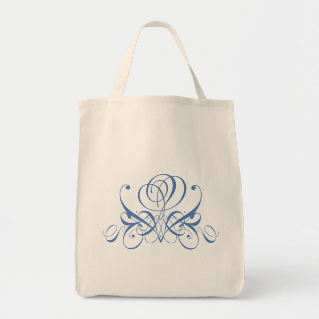 Bolso De Tela Rosa Flourish azul claro (Frente)