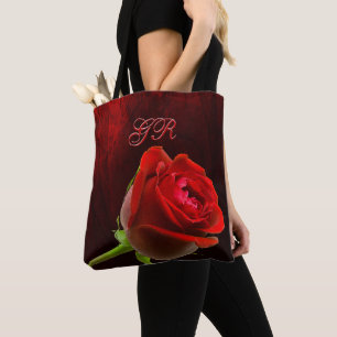 Bolso De Tela Rosa gótico monogramado