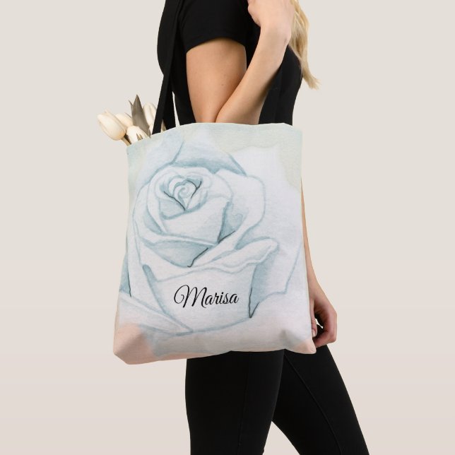 Bolso De Tela Rosa gris claro (Detalle)