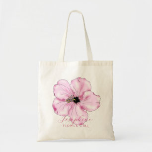 Bolso De Tela Rosa Hibiscus Personalizada Flower Girl