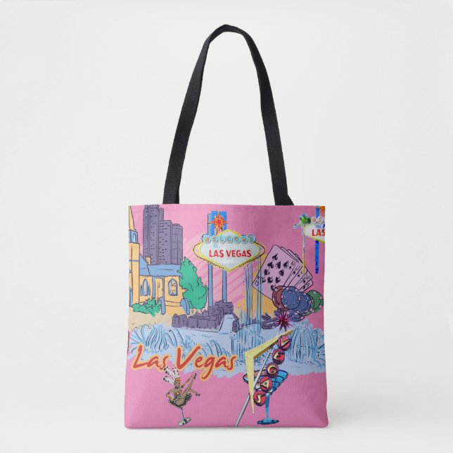 Bolso De Tela Rosa Las Vegas (Anverso)