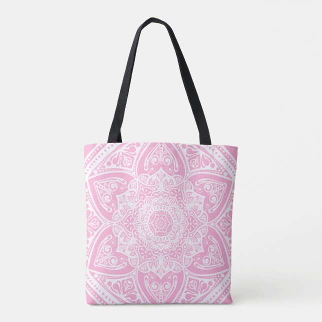 Bolso De Tela Rosa Mandala (Reverso)