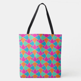 Bolso De Tela Rosa mosaico, Naranja, turquesa, Aqua, efecto oro