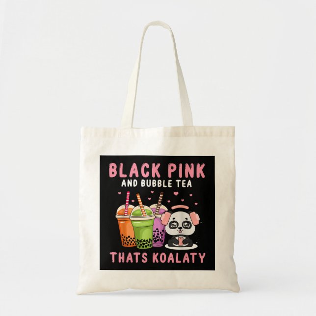Bolso De Tela Rosa negro en tu área K-Pop Kpop Corea Pop Bubbl (Frente)