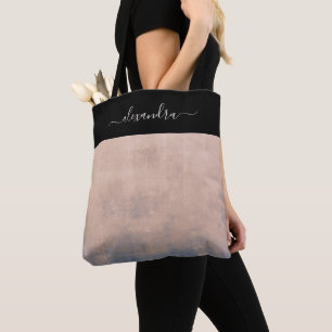Bolso De Tela Rosa negro Gold Blue rústico elegante personaliza