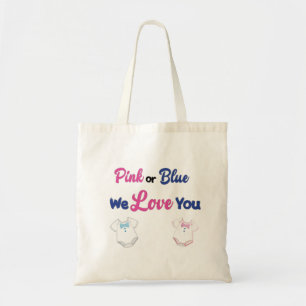 Bolso De Tela Rosa o azul te queremos con palos de piel de legió