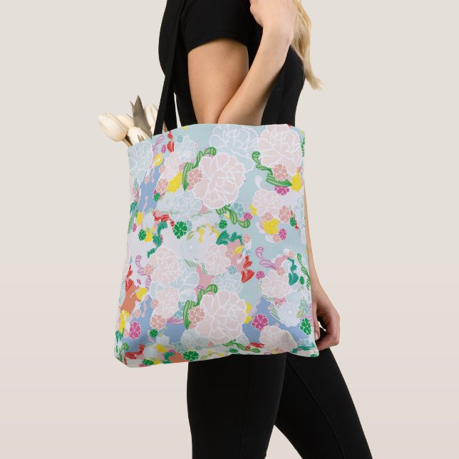 Bolso De Tela Rosa peonía (Detalle)
