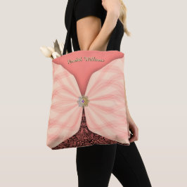 Bolso De Tela Rosa personalizado de rubor joya textil ilusión