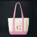 Bolso De Tela ROSA personalizado del monograma   TOTE NATURAL<br><div class="desc">ROSA personalizado del monograma   TOTE NATURAL.  ¡El personalizado crea su propio bolso!</div>