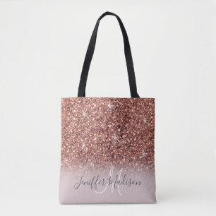 Bolso De Tela Rosa personalizado Purpurina de oro Drily Luxury 
