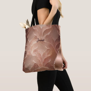 Bolso De Tela Rosa personalizado Purpurina de textura de chispa 