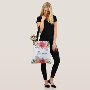 Bolso De Tela Rosa Polvorienta Rosa Claro Floral Boda