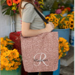 Bolso De Tela Rosa Purpurina de espuma dorada Monograma Bonito<br><div class="desc">Este diseño fue creado a través del arte digital. Puede ser personalizado en el área proporcionada o personalizándolo eligiendo la opción de pulsar para personalizar y cambiando el nombre, iniciales o palabras. También puede cambiar el color y estilo del texto o eliminar el texto para un diseño de sólo imagen....</div>