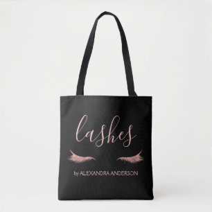 Bolso De Tela Rosa Purpurina de oro y extensión de la Eyelash de